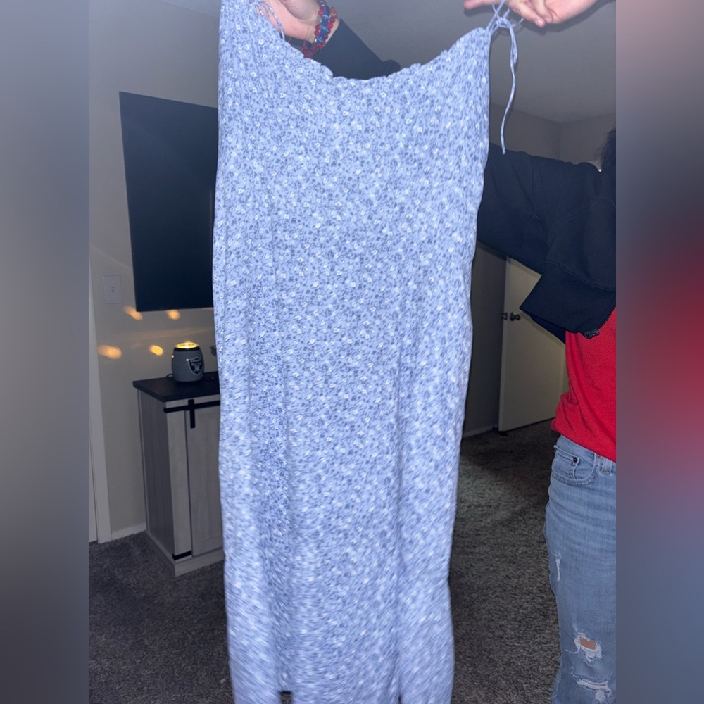 Abercrombie & Fitch Light Blue Floral Slip Dress